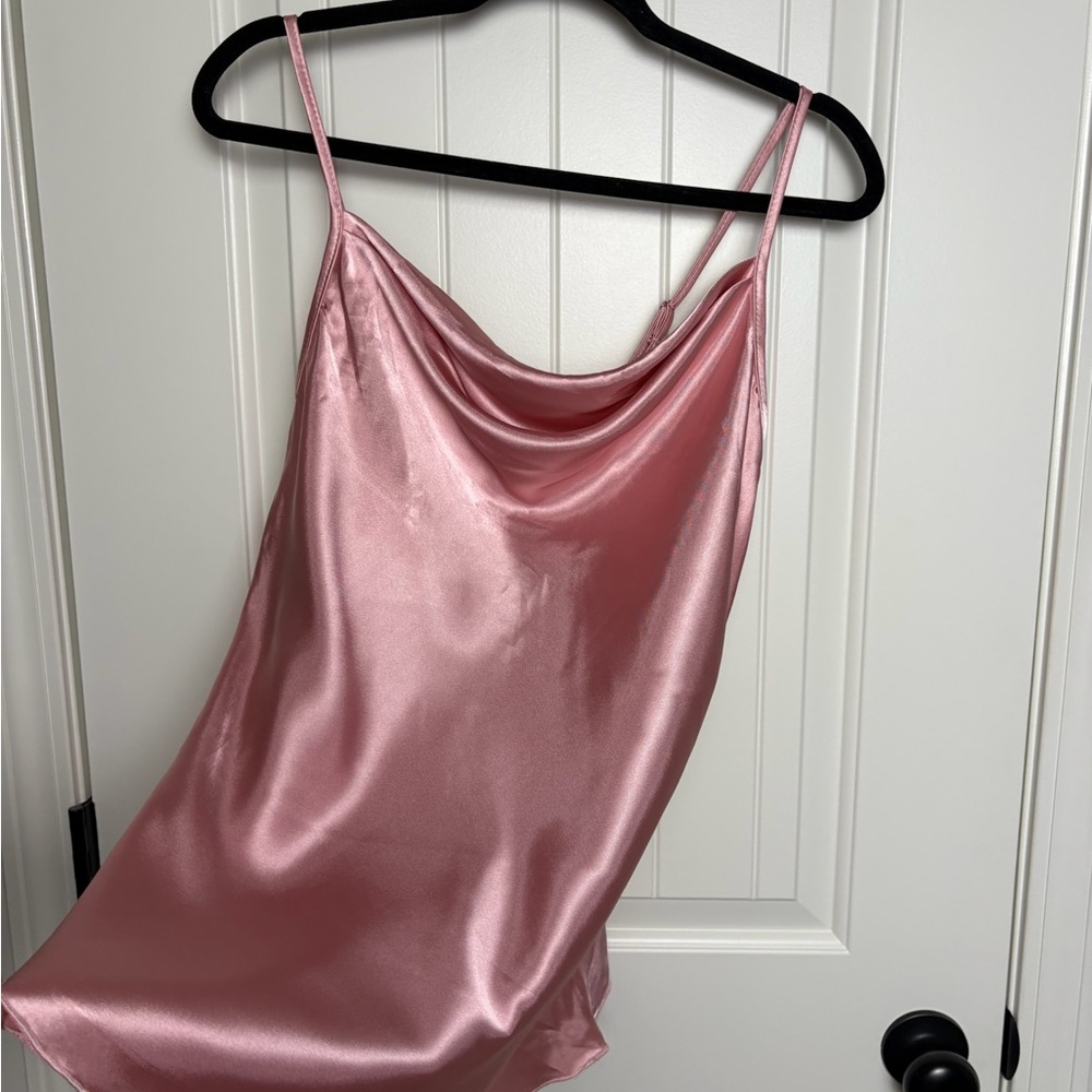 Tiana B. Pink Satin Cowl Neck Camisole